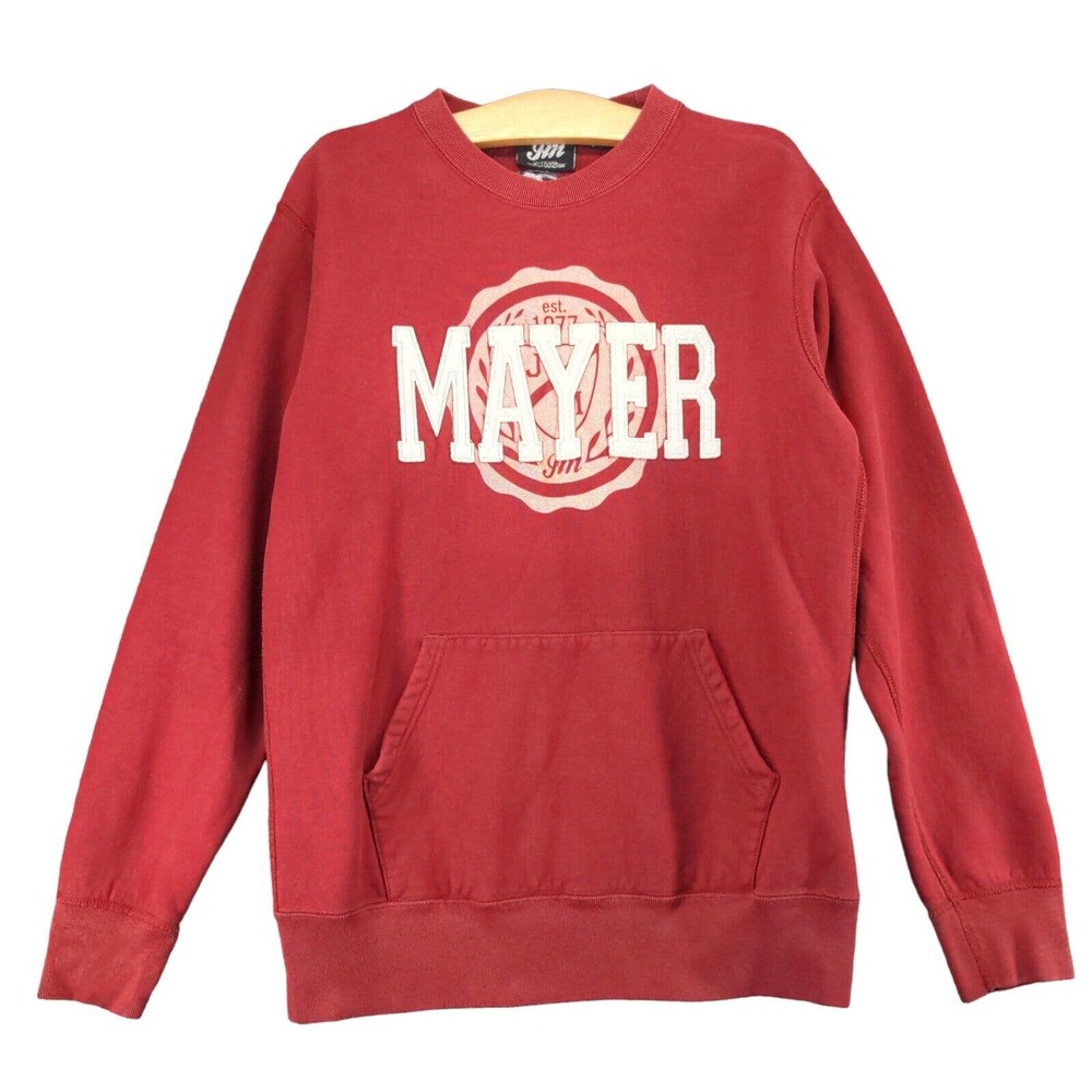John Mayer Official Merchandise Pullover Sweatshirt Mens M Red Kangaroo Pocket